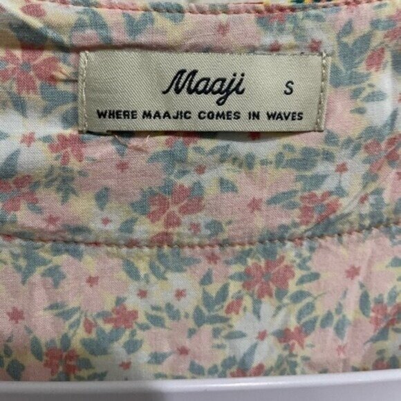 Maaji Caftan Floral Beach Boho Cherry Blossom Dress Swim Cover Feminine Tassel - Picture 6 of 9